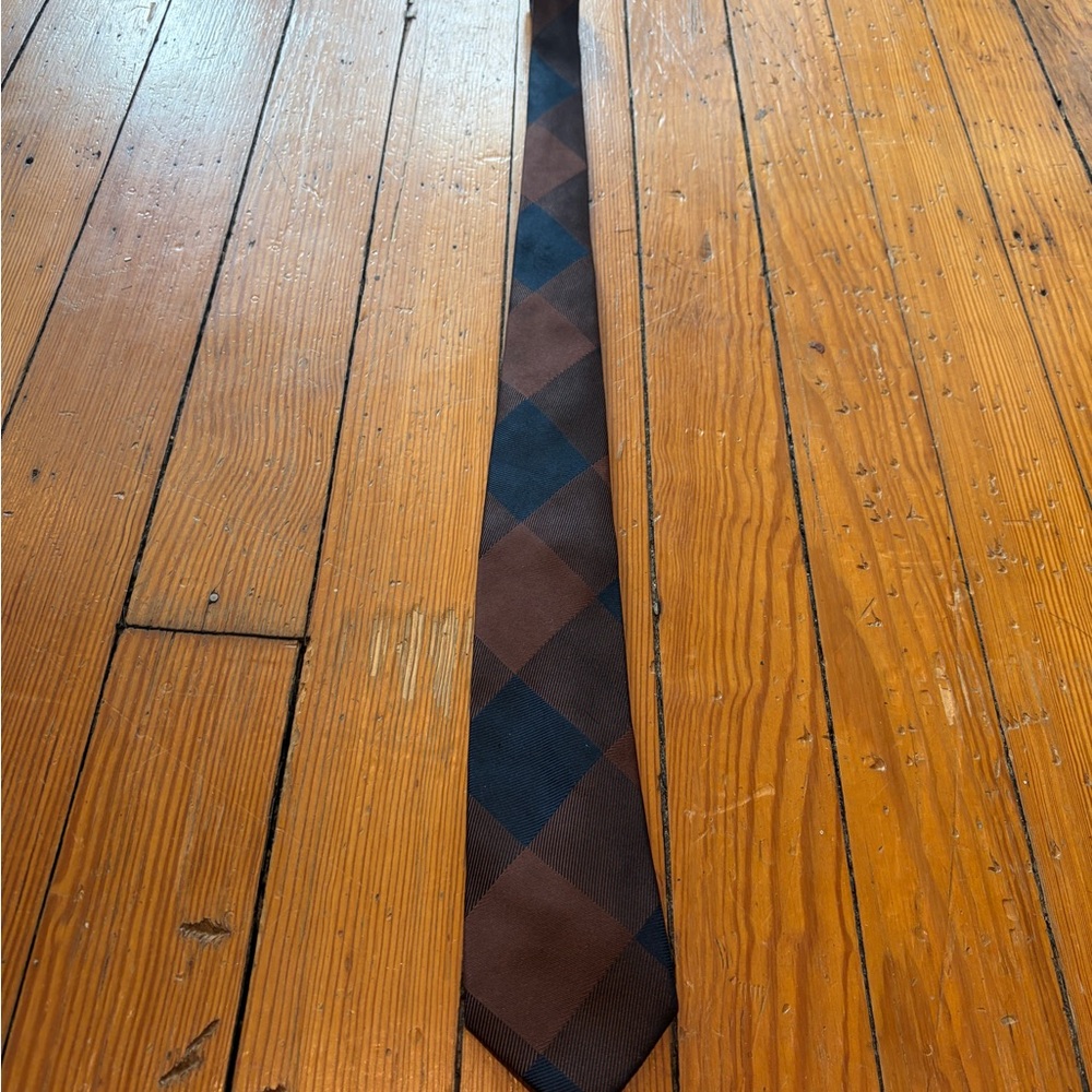 1901 Brown and Black Plaid Men's Tie